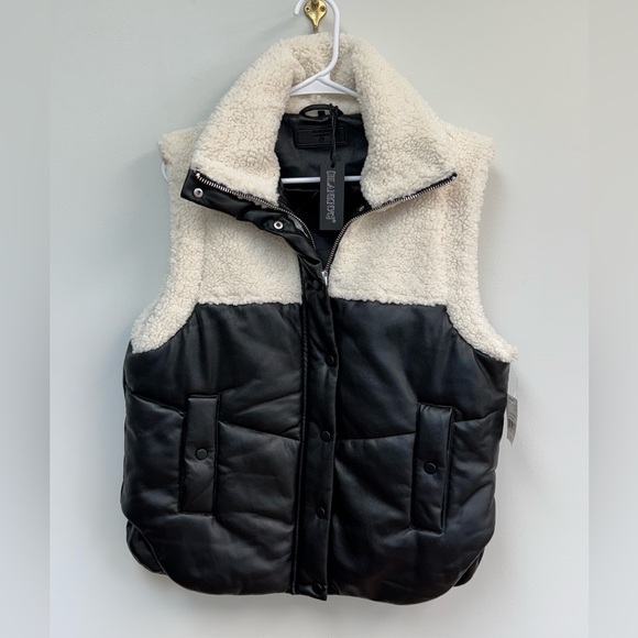 NWT Blank NYC Black Sherpa Vest - Picture 1 of 9